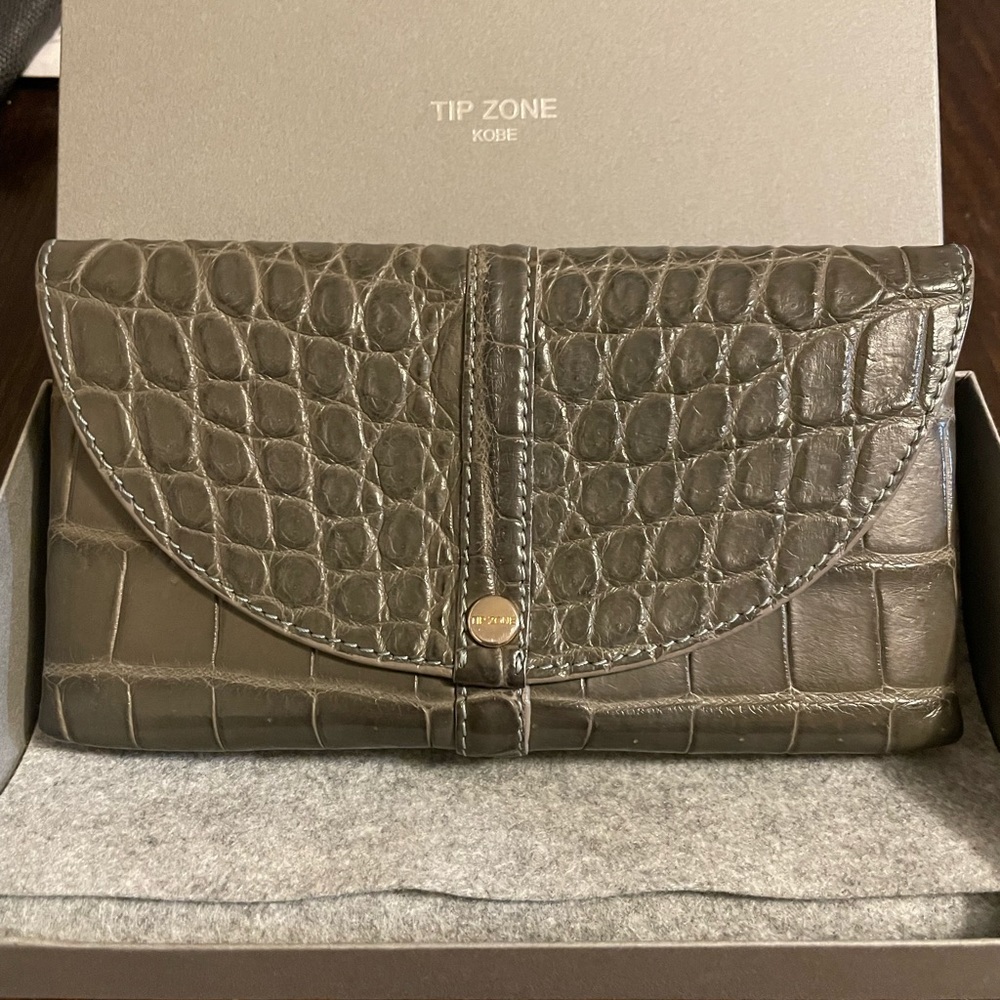 Tip zone Kobe green crocodile wallet